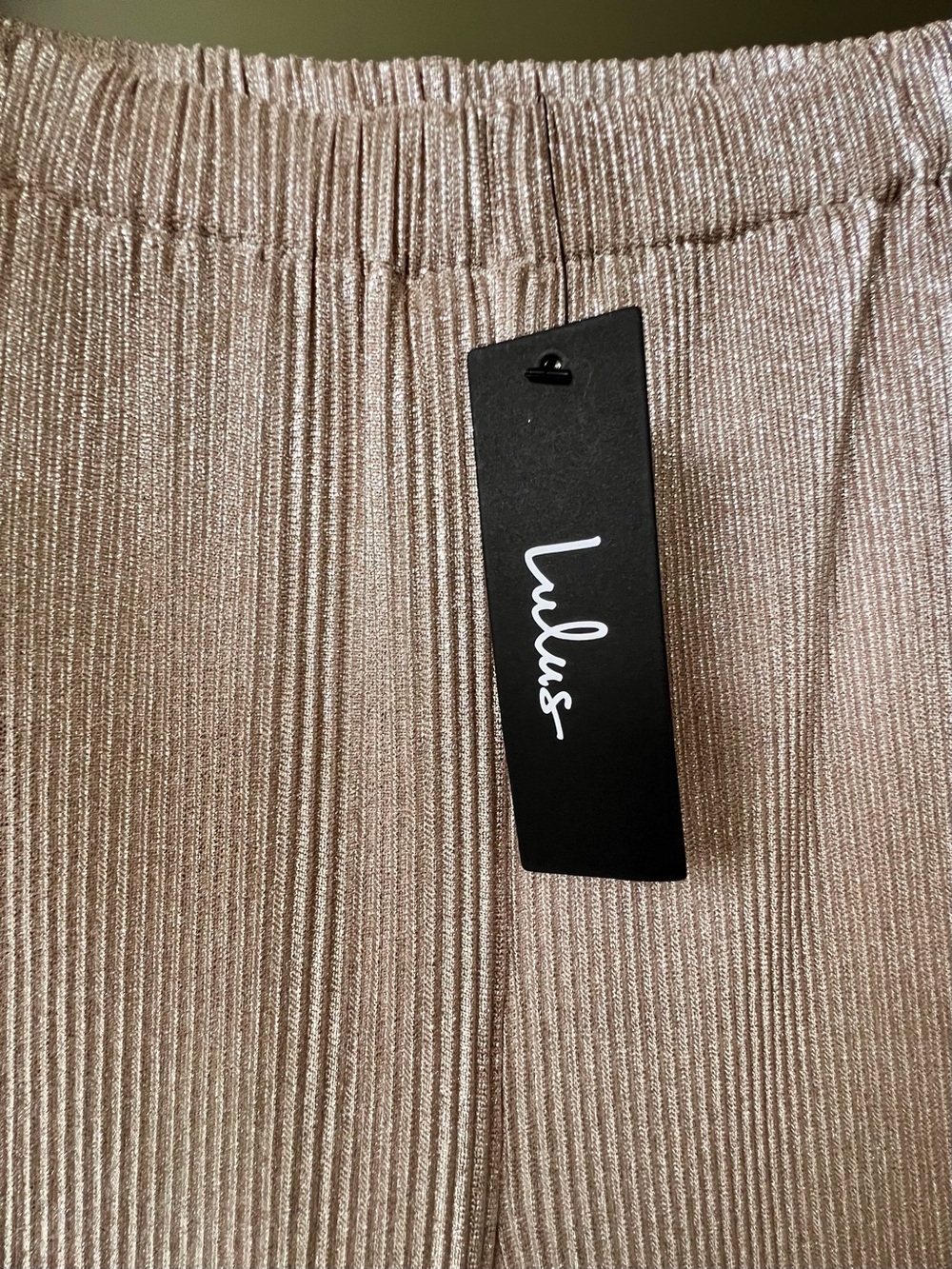 Lulu's Silver Gold & Silver Wide-Leg Shimmery Sparkly Flowy Pants - XL
